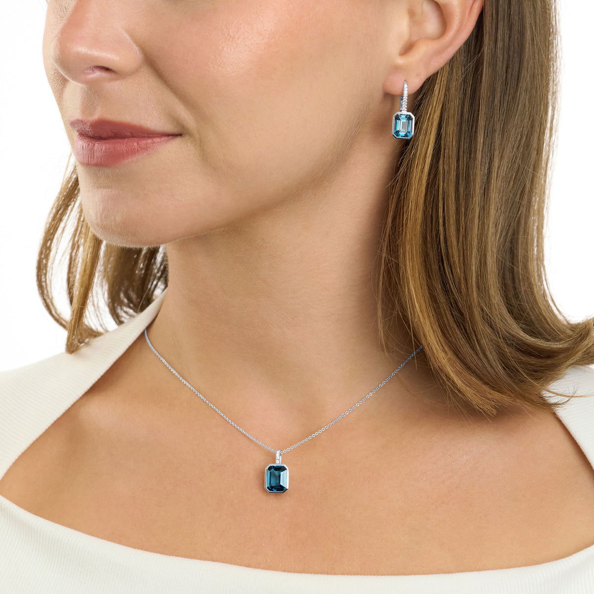 Topaz and Diamond Pendant