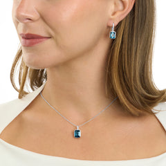 Topaz and Diamond Pendant