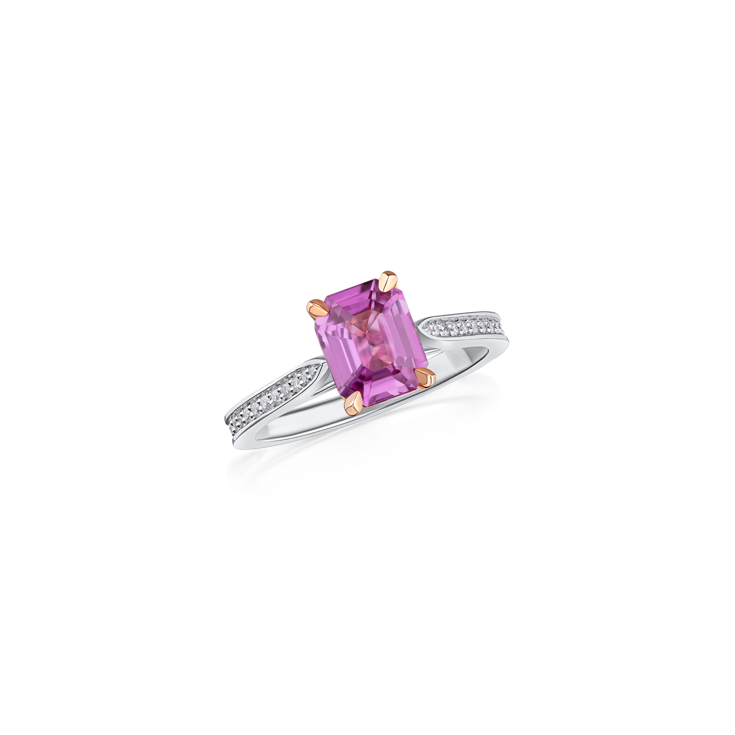2.06cts Pink Sapphire and Diamond 18ct Rose Gold and Platinum Ring
