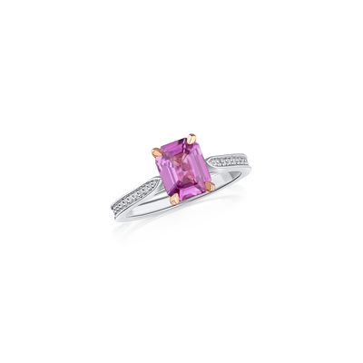 2.06cts Pink Sapphire and Diamond 18ct Rose Gold and Platinum Ring
