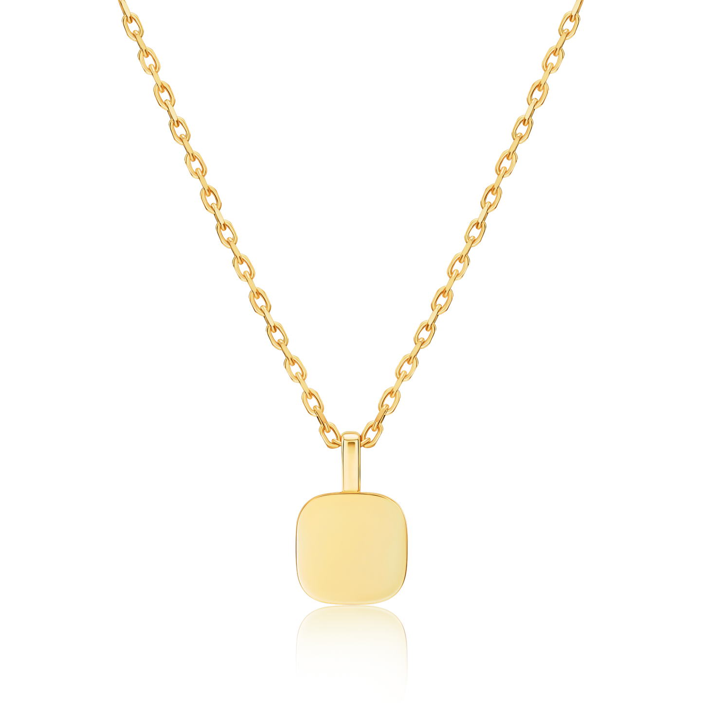 18ct Yellow Gold Flat Cushion Shape Pendant