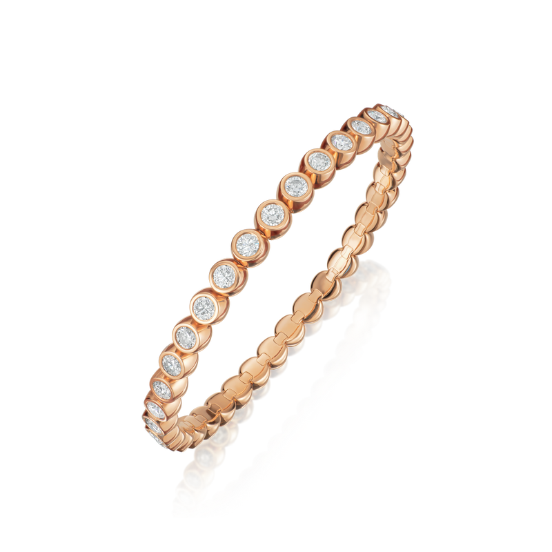 5.67cts Diamond Flexi 18ct Rose Gold Bangle