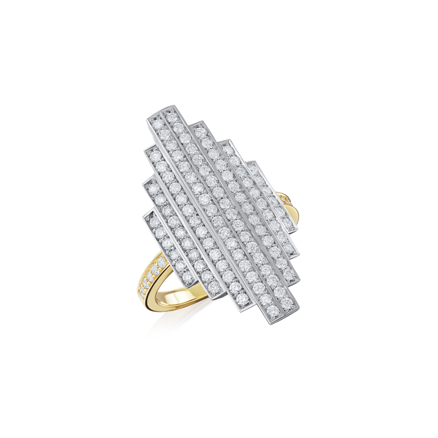 Skyline 1.02cts Diamond-Set Platinum and 18ct Yellow Gold RIng
