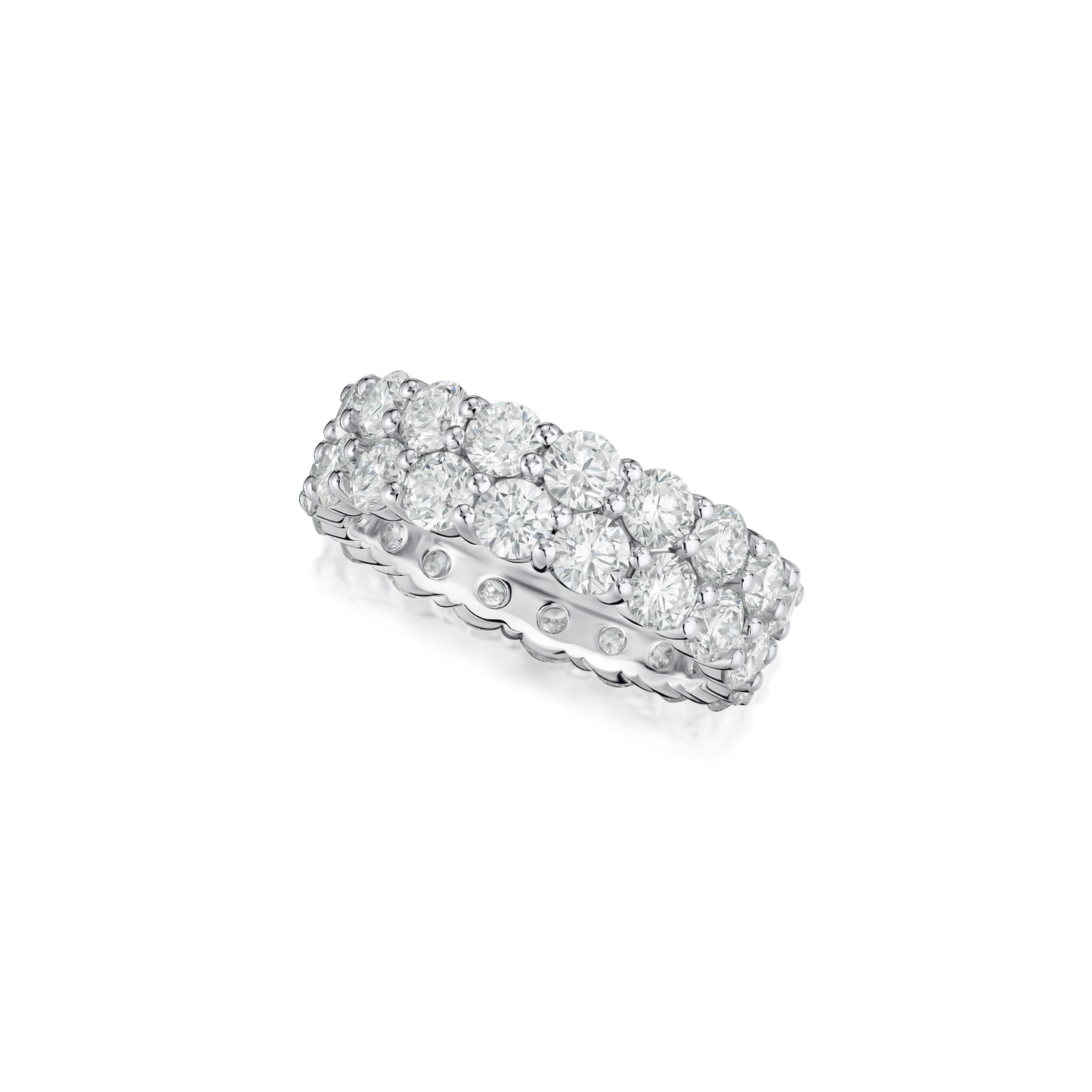 6.20cts Two Row Diamond Wave Eternity Ring