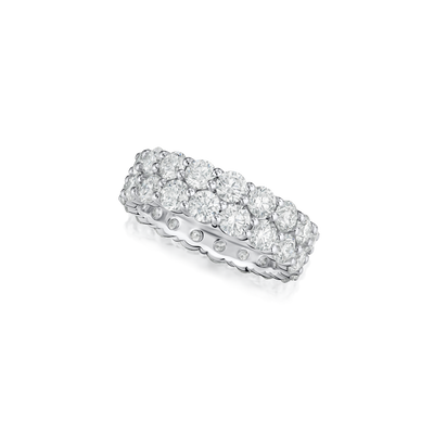 6.20cts Two Row Diamond Wave Eternity Ring
