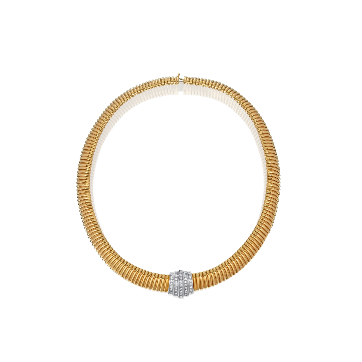 18ct Yellow Gold Snake Diamond-Set Necklet