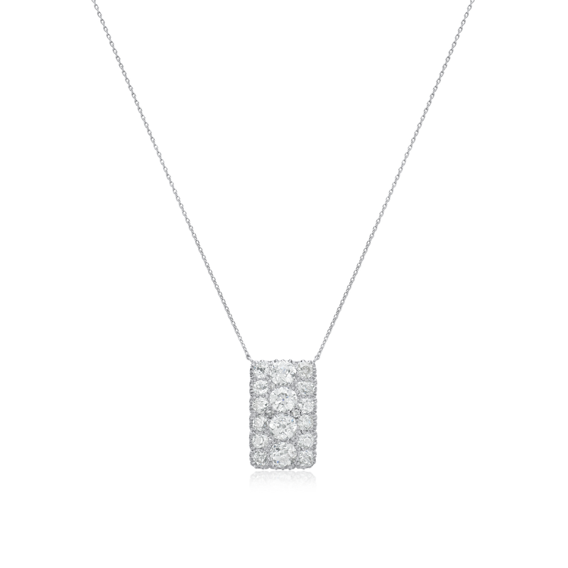 2.59ct Old Cut Diamond Cluster Pendant