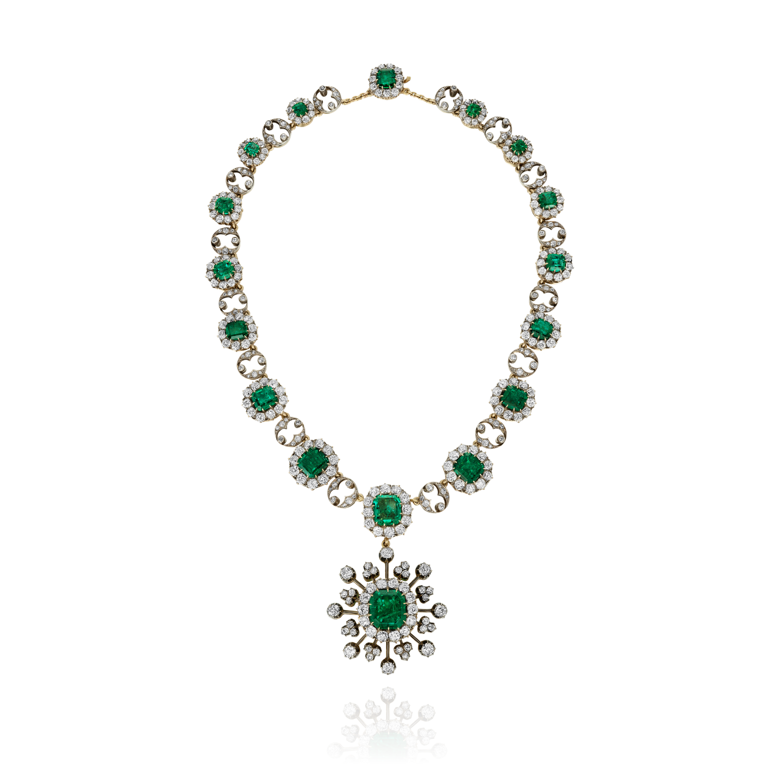 Antique Emerald and Diamond Necklace