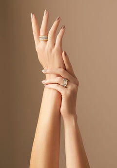 Skyline Collection 18ct Rose Gold Wishbone Diamond Ring 2mm