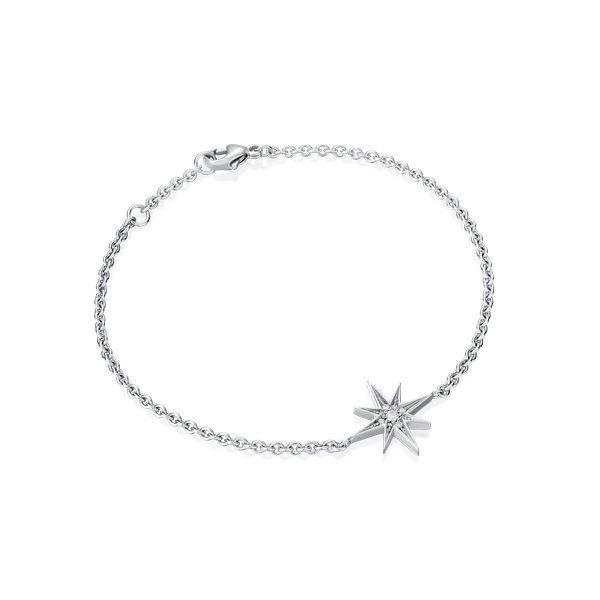 Sienna Collection 18ct White Gold Diamond Set Star Bracelet