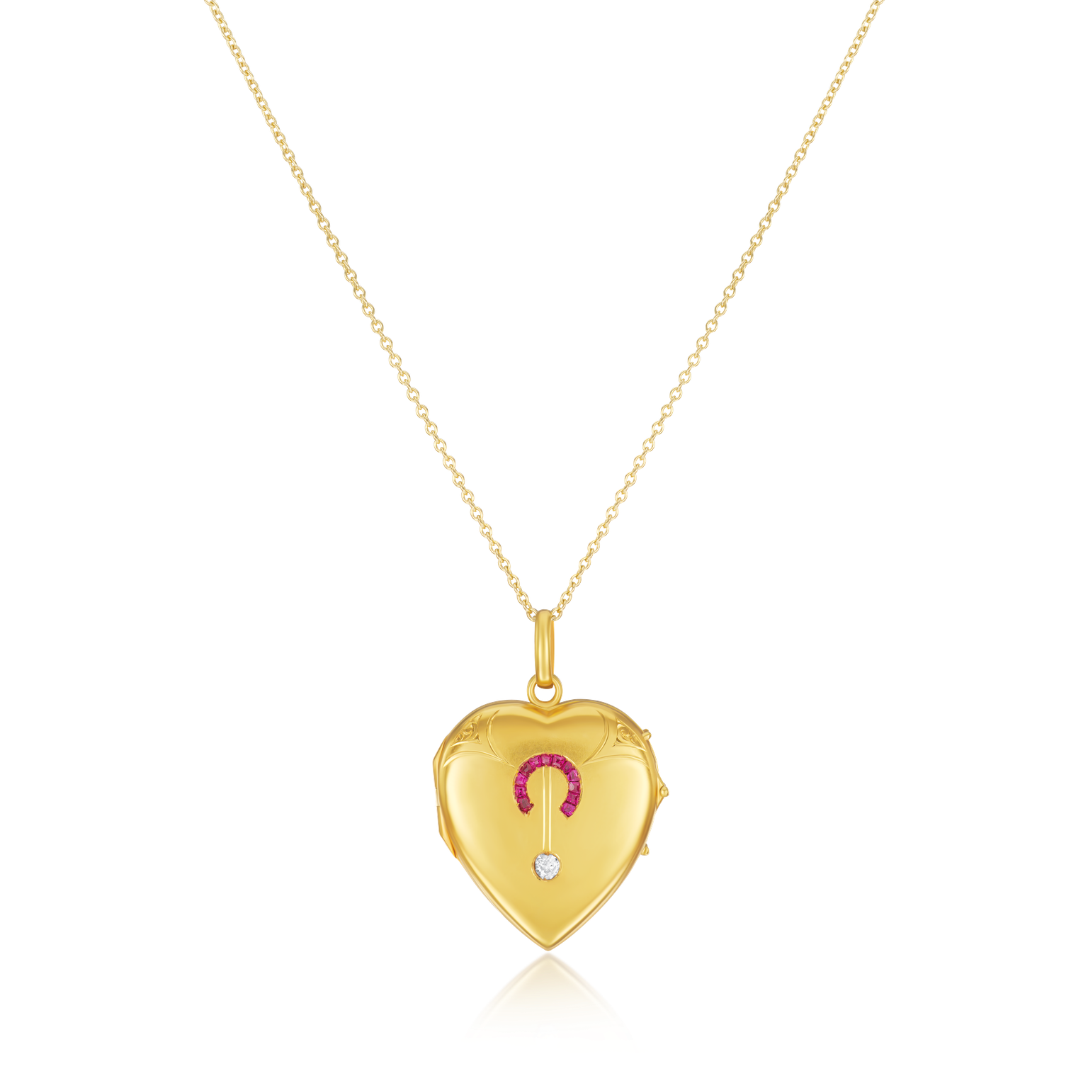 18ct Yellow Gold Heart Locket Pendant