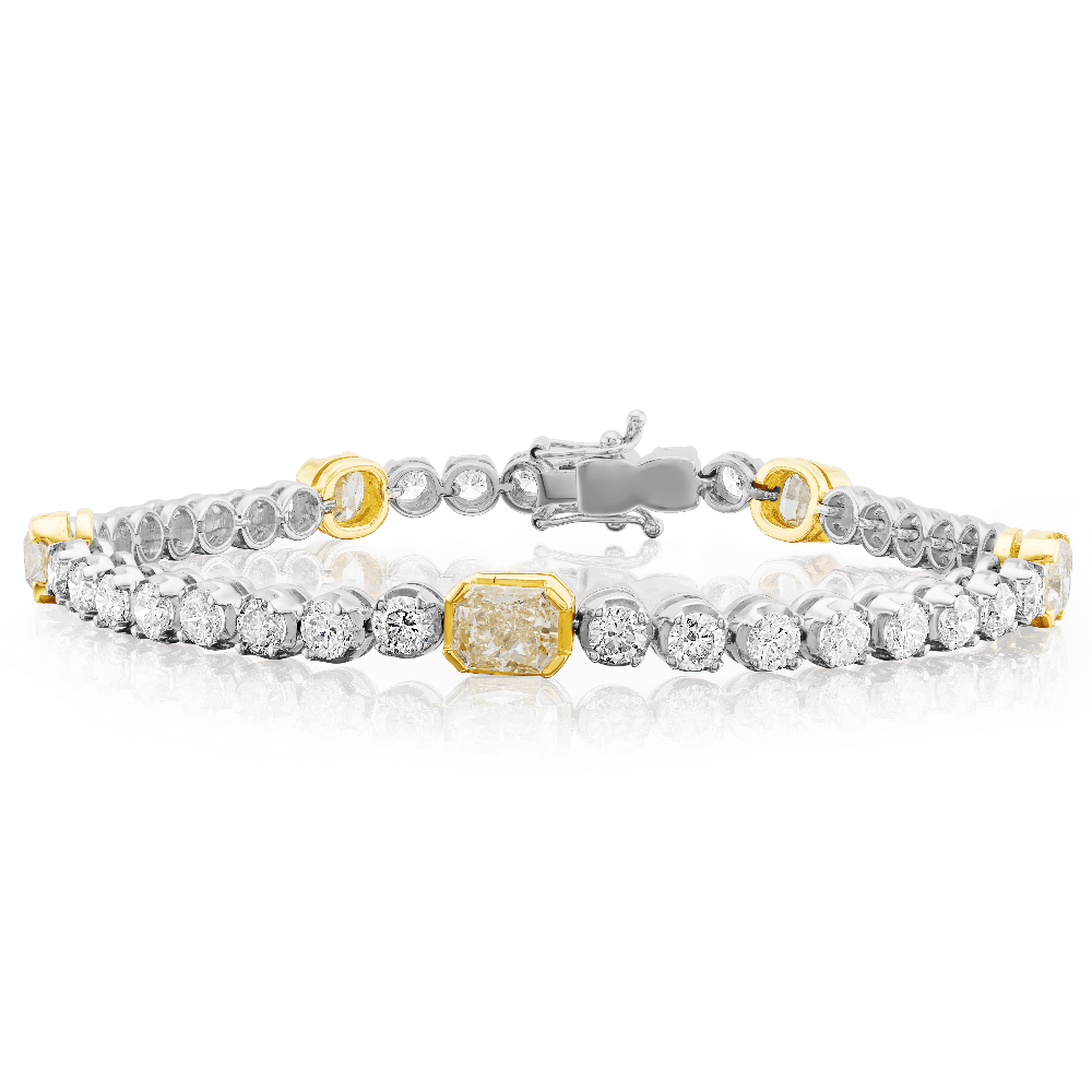 Natural Fancy Yellow and White Diamond Bracelet
