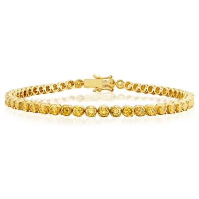 Fancy Vivid Yellow Diamond Line Bracelet