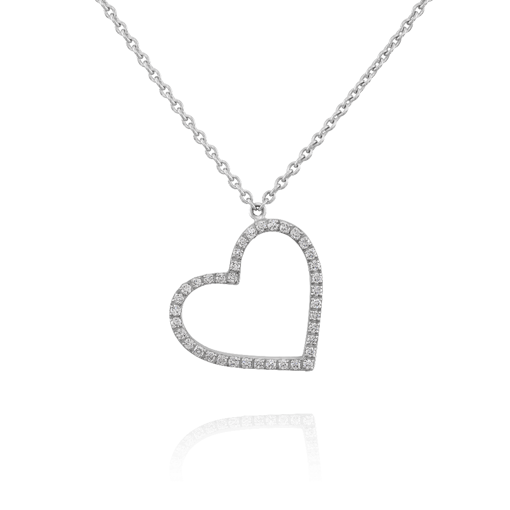 Diamond-Set Heart Pendant
