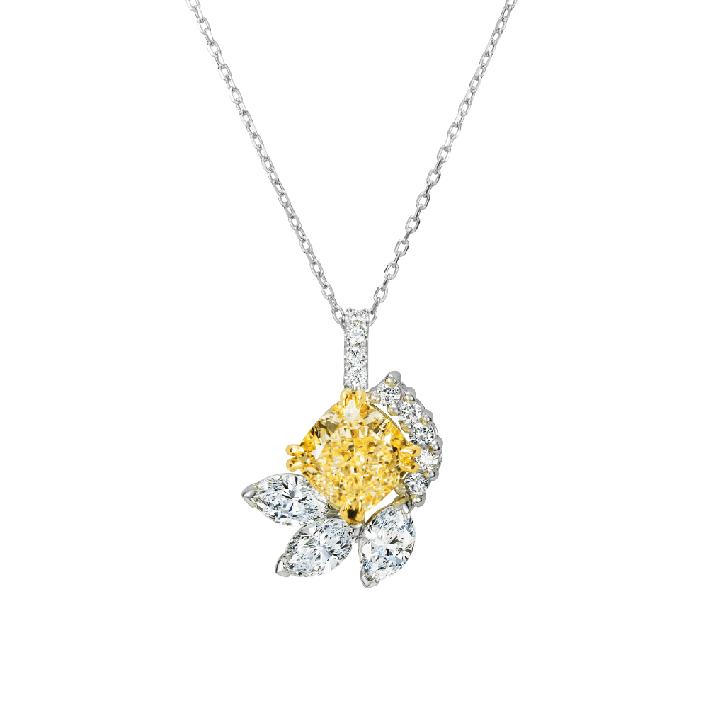 Natural Fancy Intense Yellow Diamond Pendant