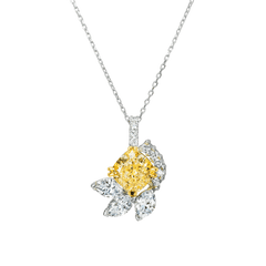 Natural Fancy Intense Yellow Diamond Pendant