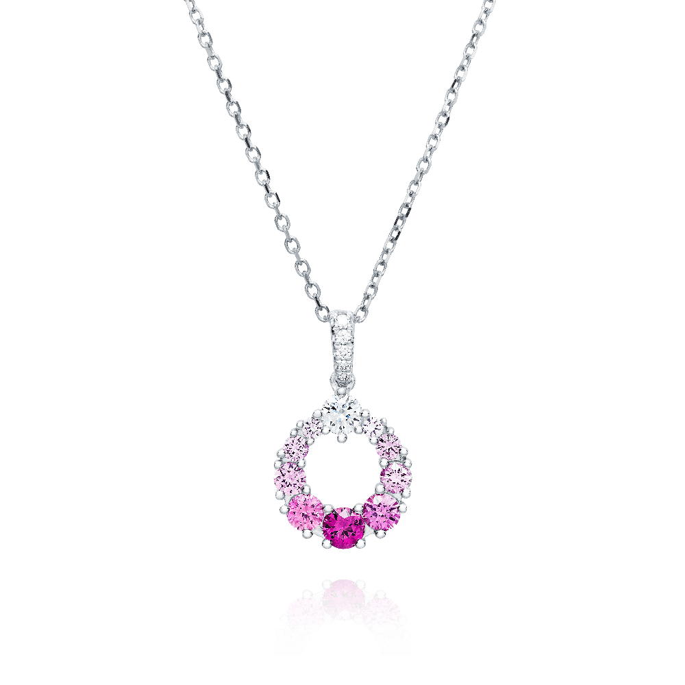 Graduated Pink Sapphire Circular Pendant