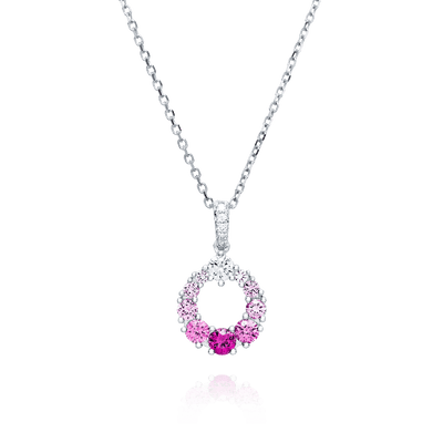 Graduated Pink Sapphire Circular Pendant