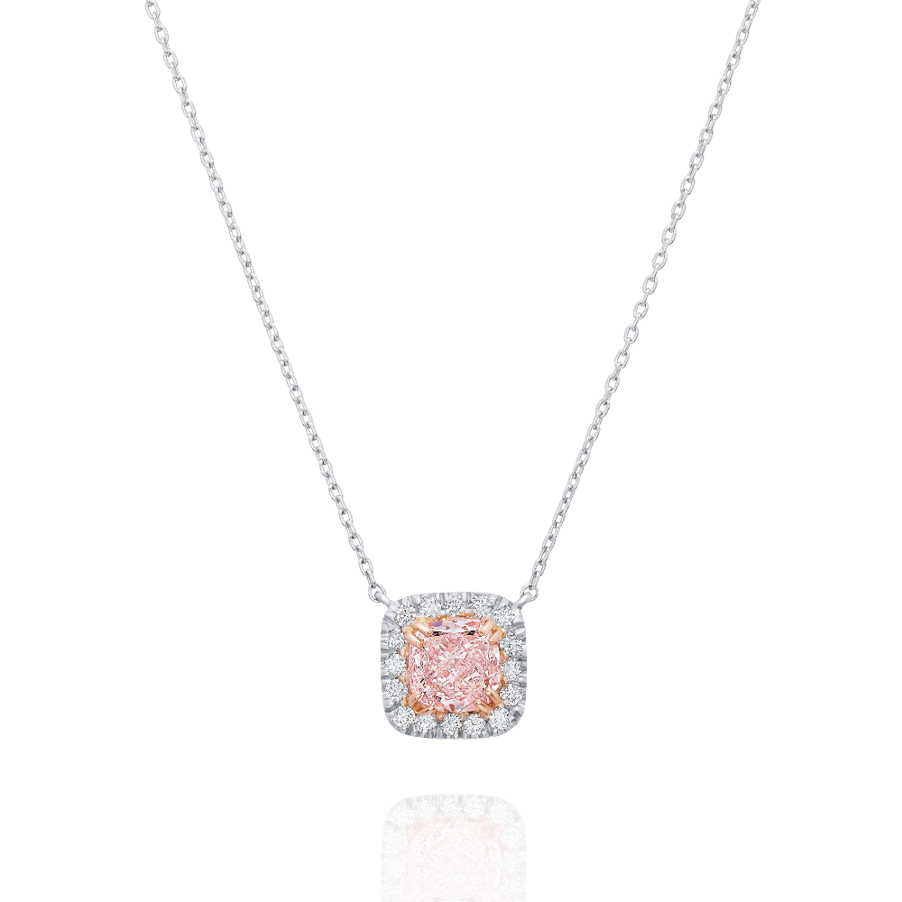 Certificated Natural Fancy Pink Diamond Pendant