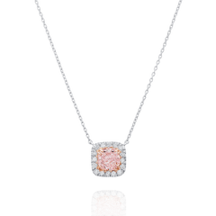 Certificated Natural Fancy Pink Diamond Pendant