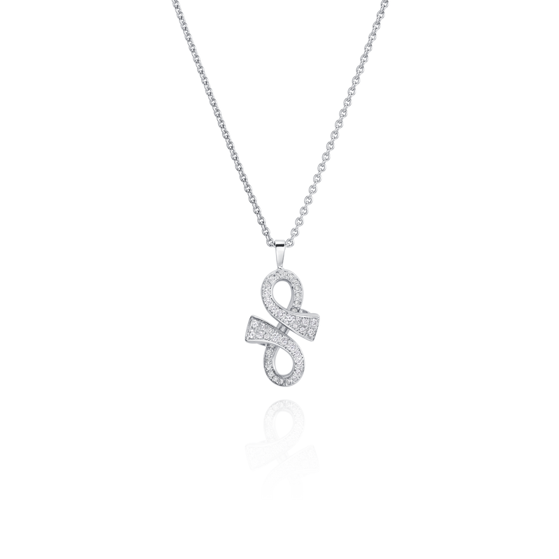 Diamond Set White Gold Infinity Pendant