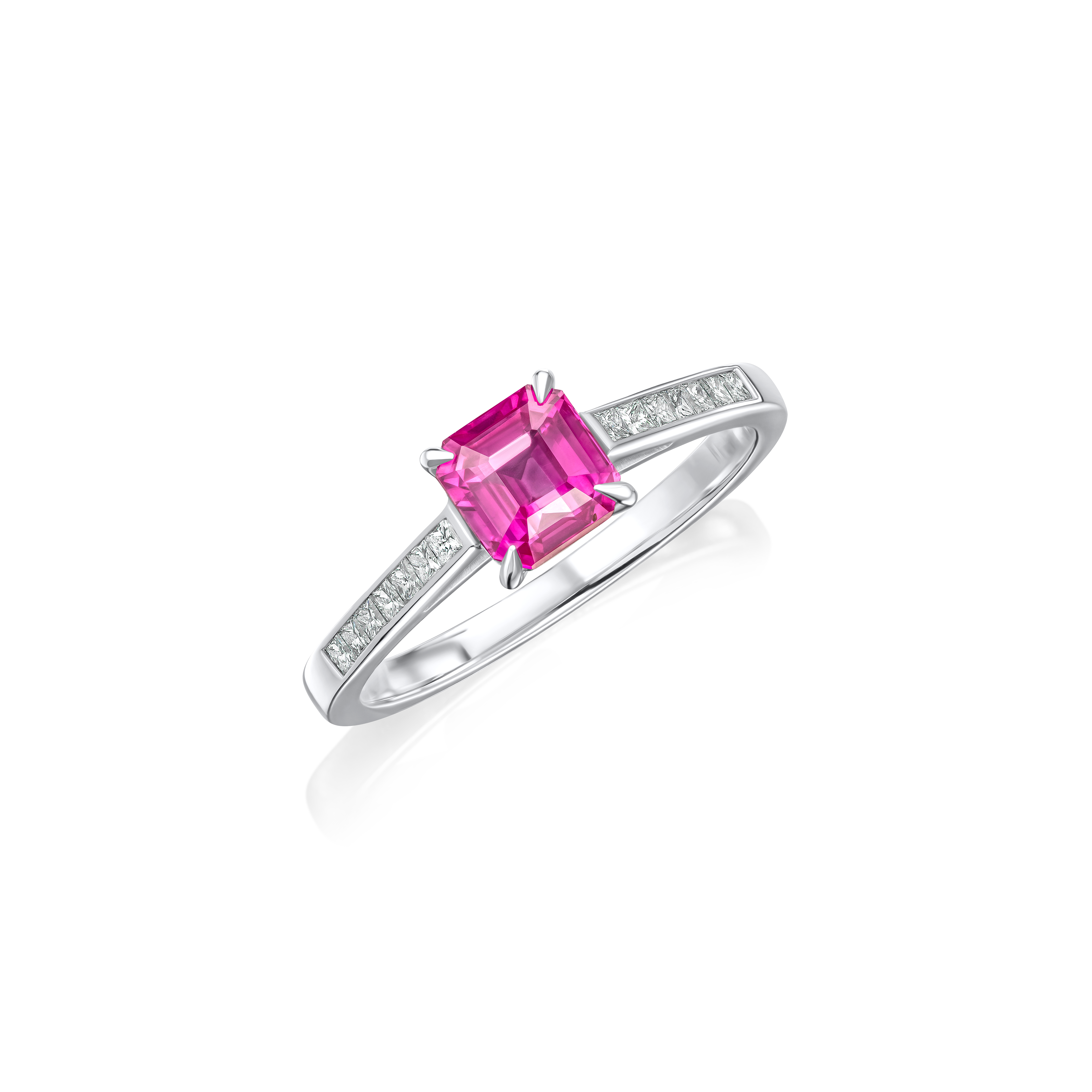 1.17cts Pink Sapphire and Diamond Ring