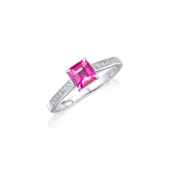 1.17cts Pink Sapphire and Diamond Ring