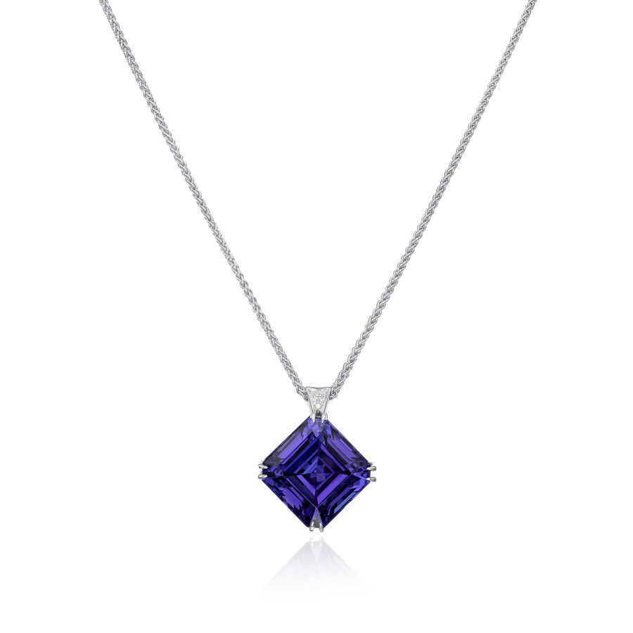 17.16cts Tanzanite and Diamond Pendant