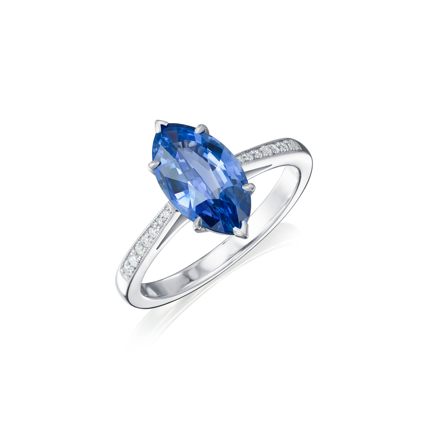 Marquise Cut Sapphire and Diamond Ring