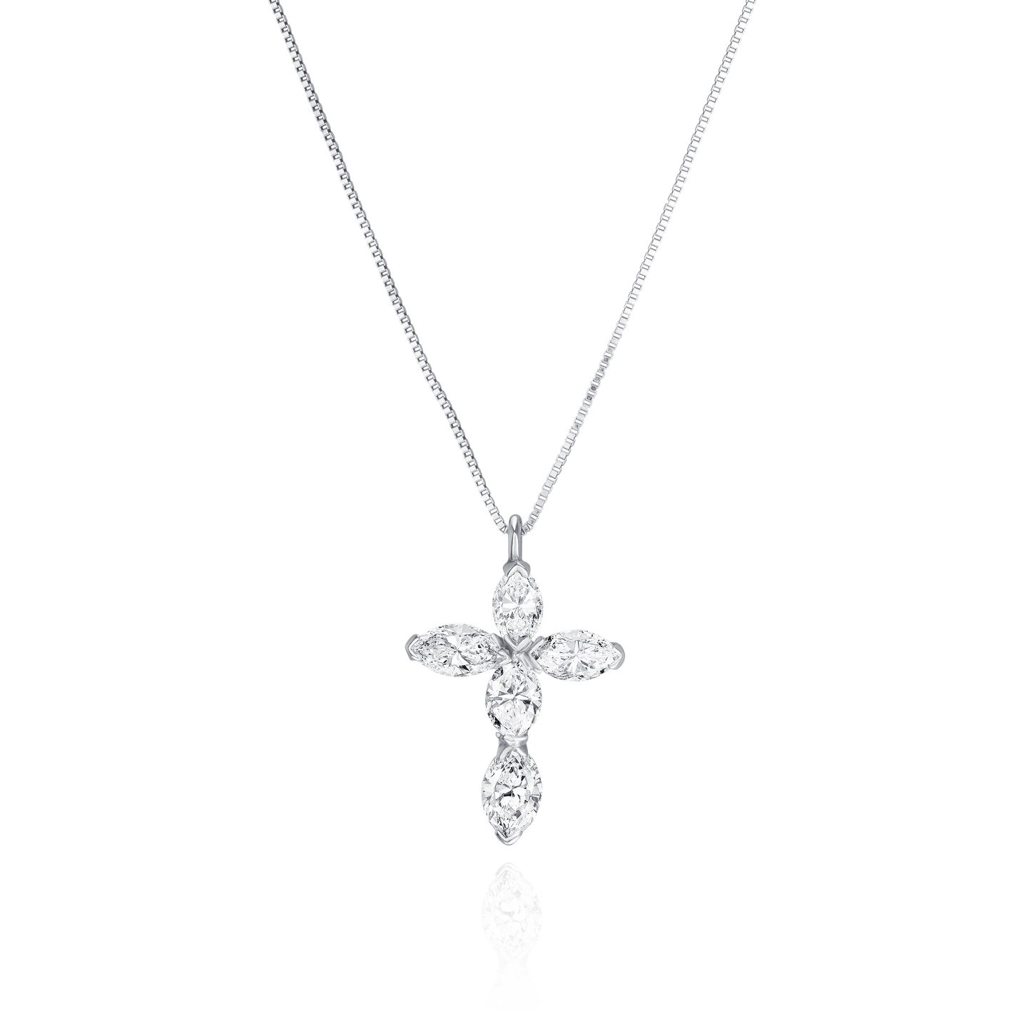 Marquise Cut Diamond Cross Pendant