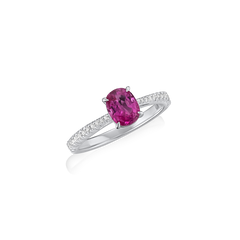 1.10cts Pink Sapphire and Diamond Ring