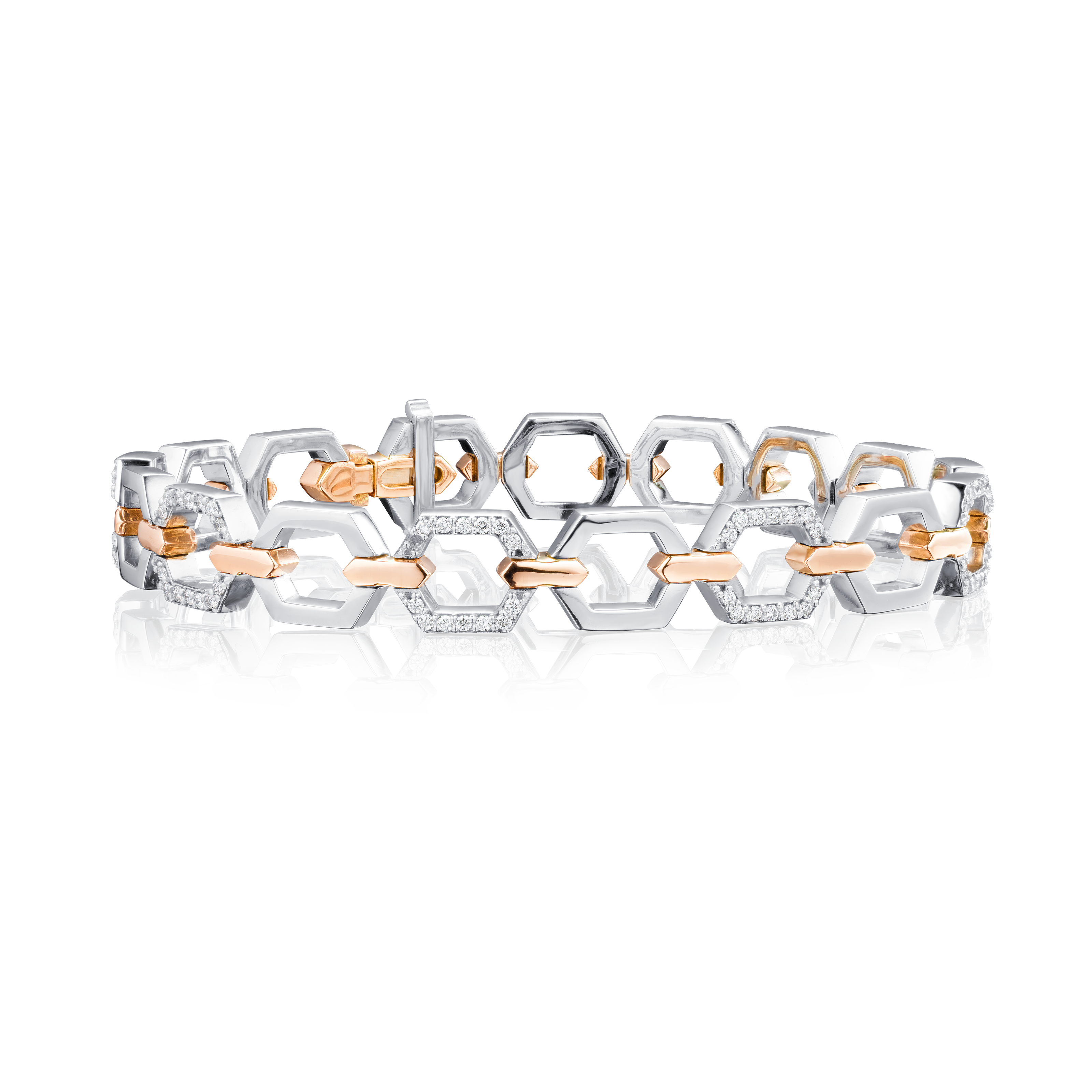 Nectar Collection Diamond Set Platinum and 18ct Rose Gold Bracelet