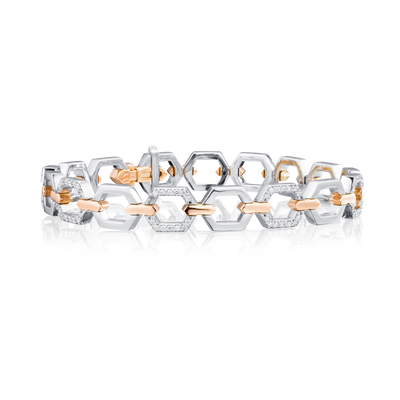 Nectar Platinum Bracelet With Diamond Set Links
