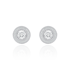 2.01cts Platinum Diamond Stud Earrings