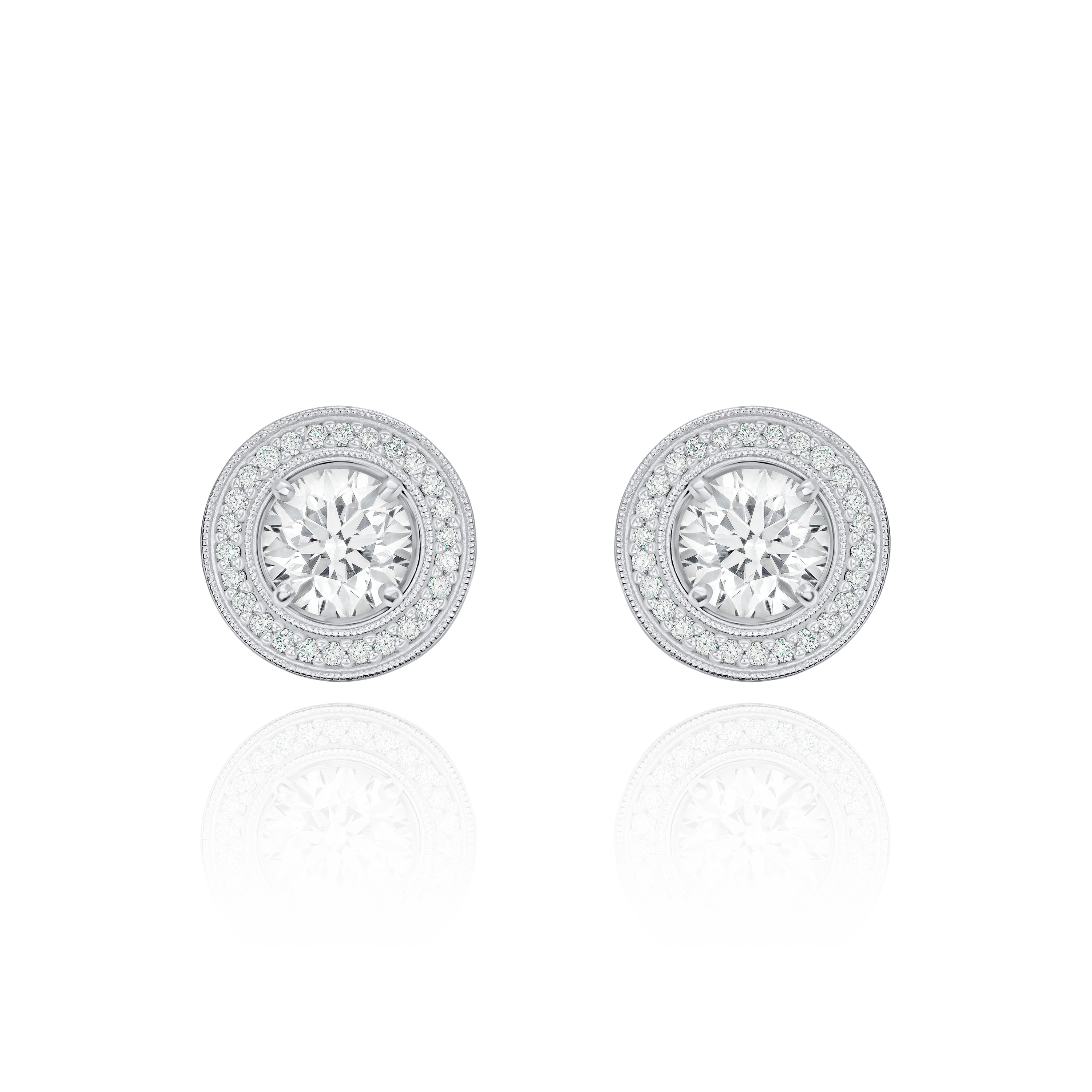 2.01cts Platinum Diamond Stud Earrings