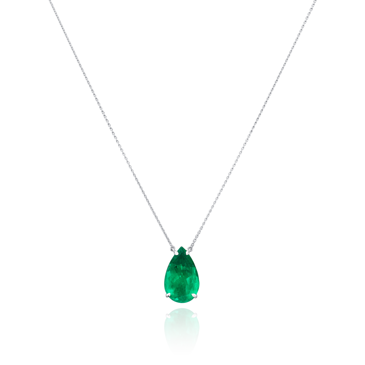 6.07cts Pear-Shape Natural Emerald Pendant