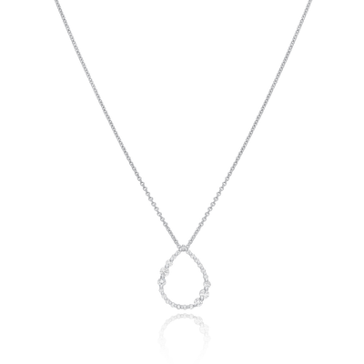 18ct White Gold Diamond-Set Pear Pendant