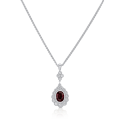 2.33cts Burma Ruby and Diamond Cluster Pendant