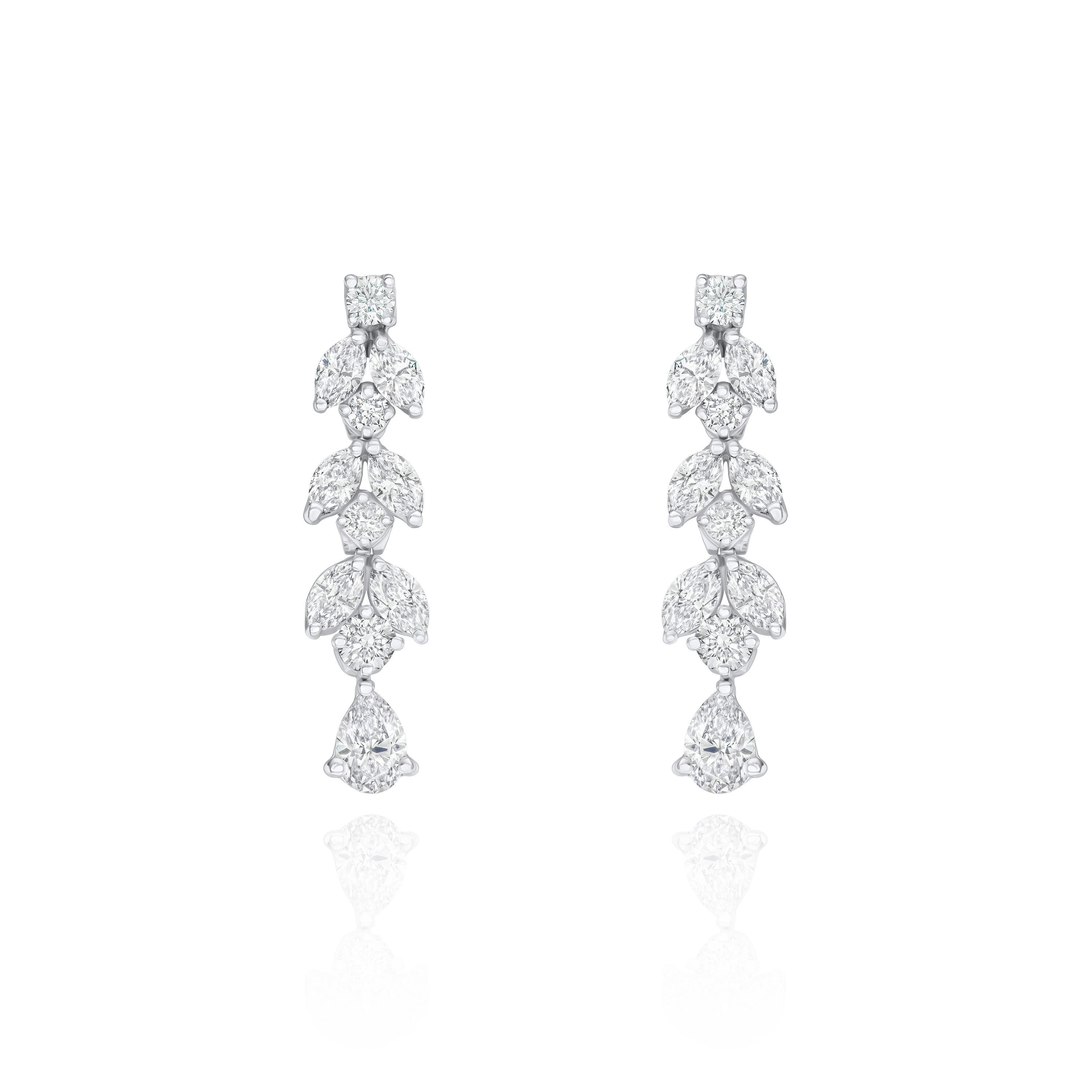 2.50cts Diamond Drop Platinum Earrings