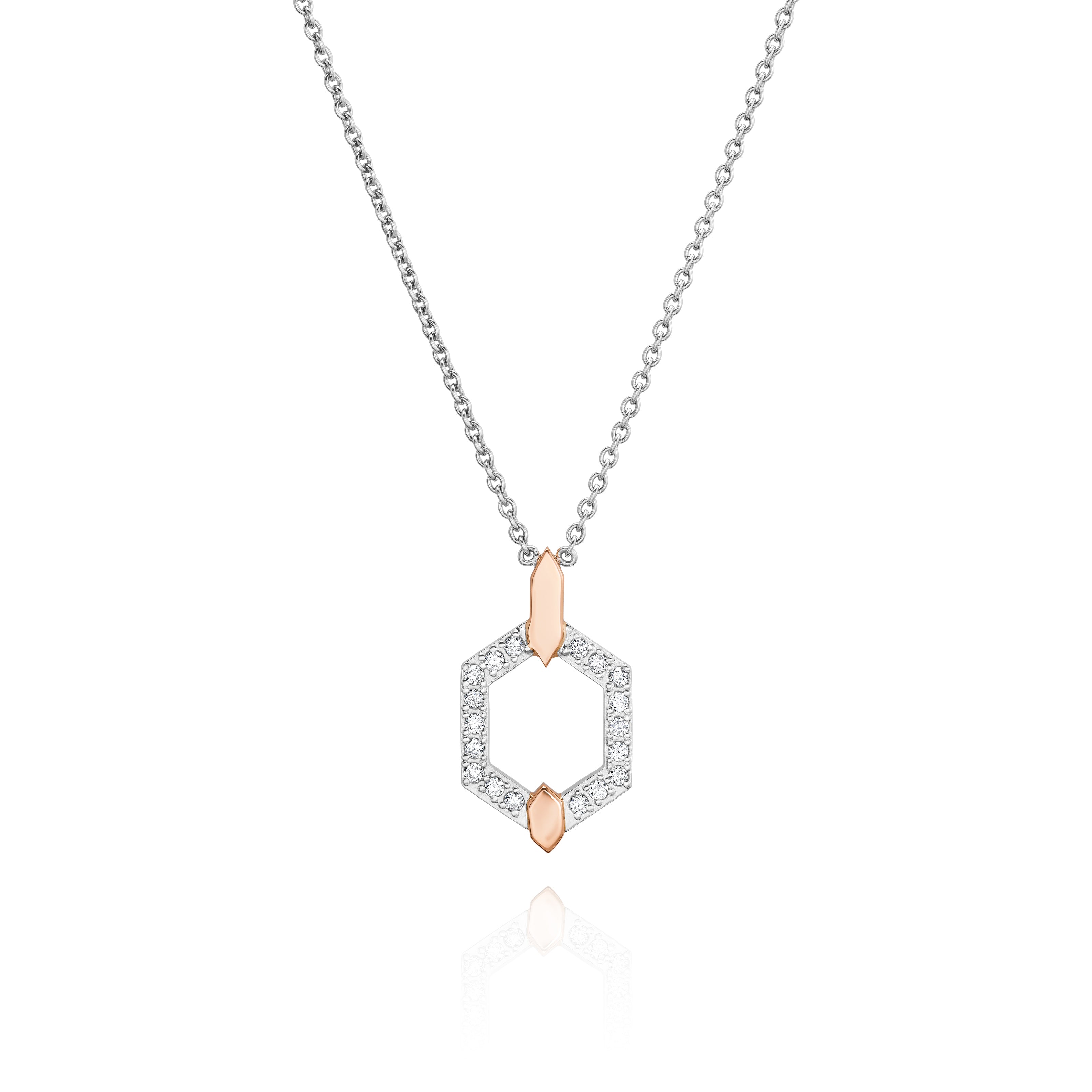 Nectar Collection Diamond Set Pendant With 18ct Rose Gold