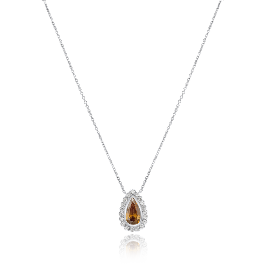 1.46cts Fancy Deep Diamond Cluster Pendant