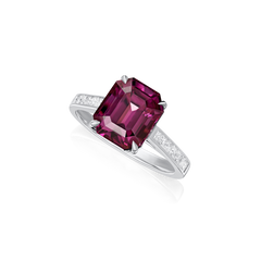 5.25cts Octagonal Cut Purple Spinel and Diamond Ring