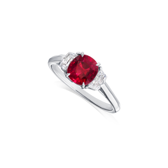 Natural Pigeon Blood Ruby and Diamond Ring