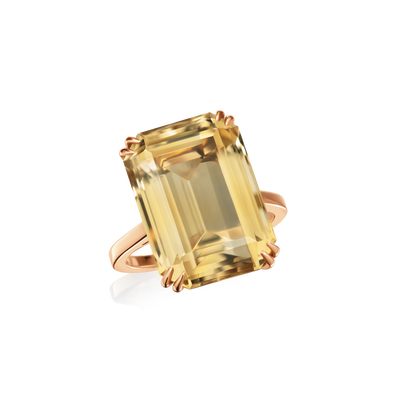 16.35cts Citrine 18ct Rose Gold Ring