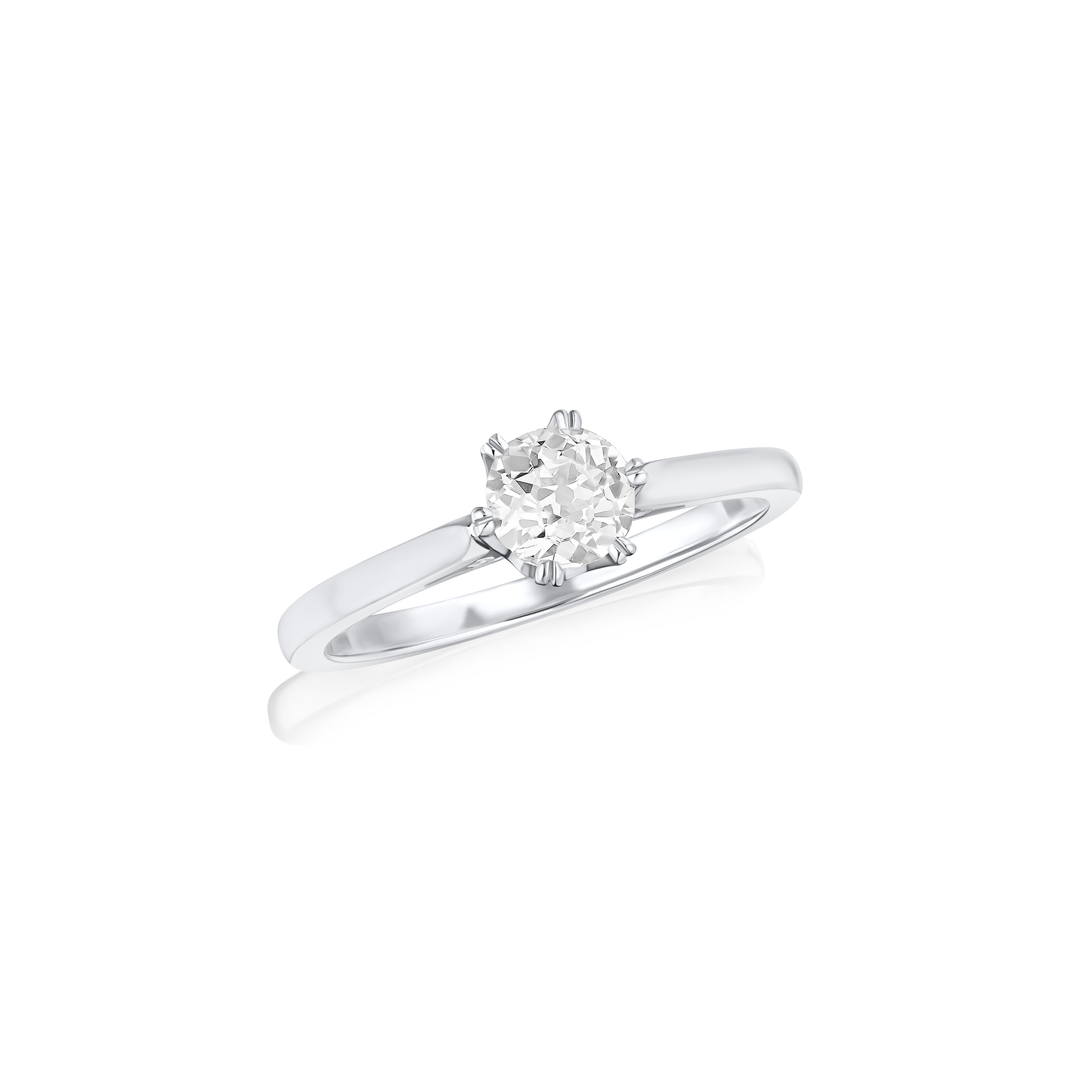 0.59cts Platinum Old-Cut Diamond Solitaire Engagement Ring