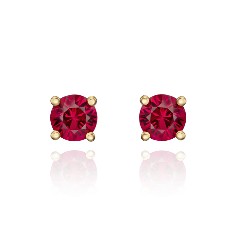 Ruby 18ct Yellow Gold Stud Earrings