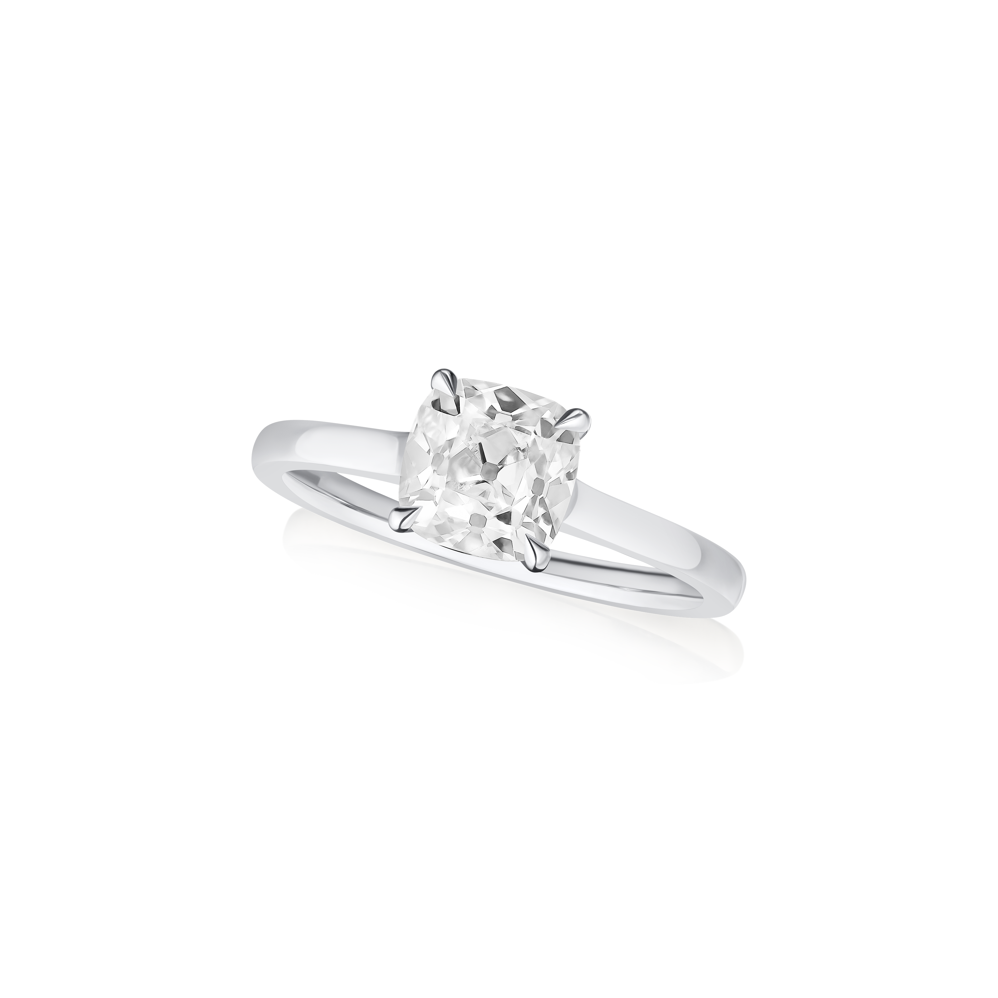 1.31cts Cushion-Cut Platinum Engagement Ring