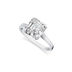 Platinum Asscher-Cut Diamond Ring
