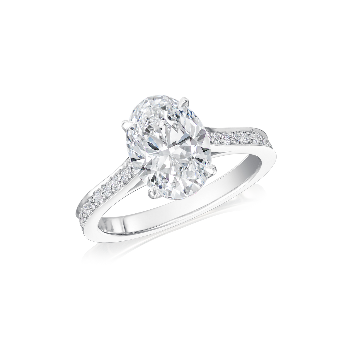 Oval Diamond Engagement Ring With Diamond Set Shoulders – G Collins & Sons