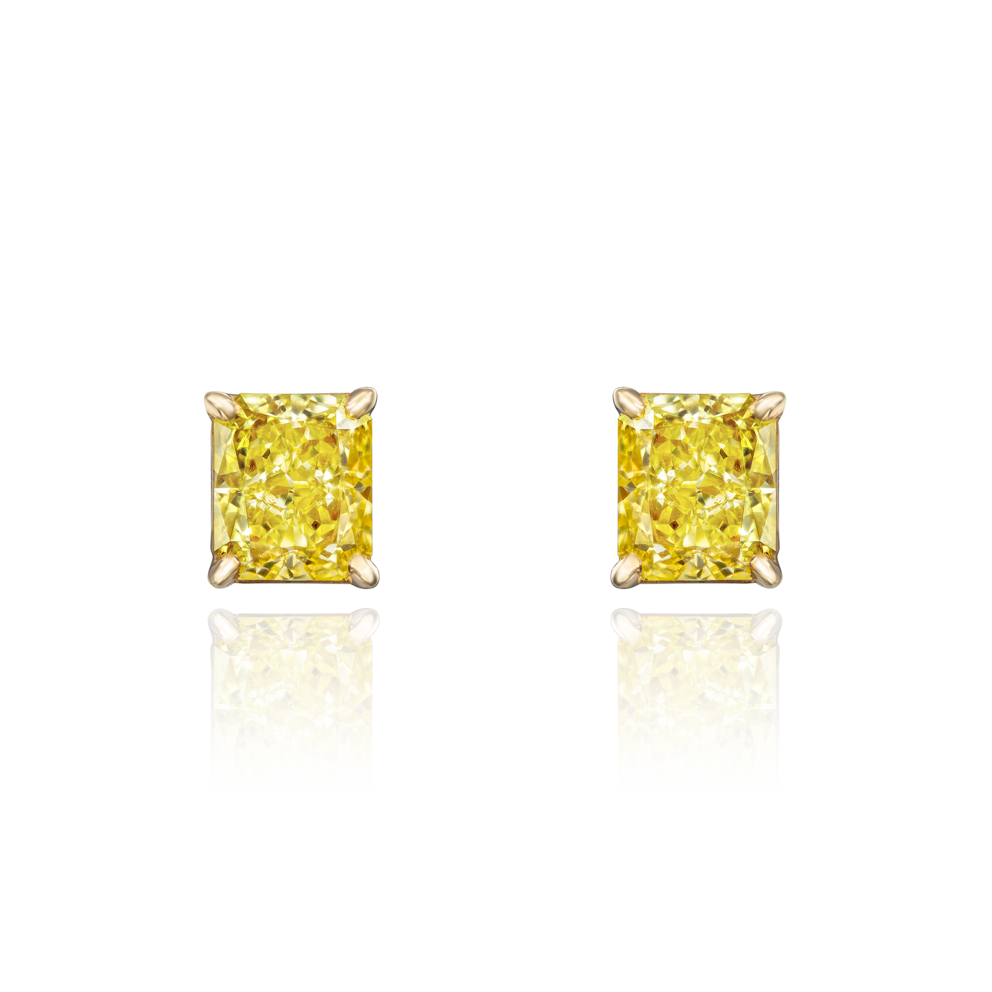 1.06cts Natural Fancy Intense Yellow Radiant Cut Yellow Diamond 